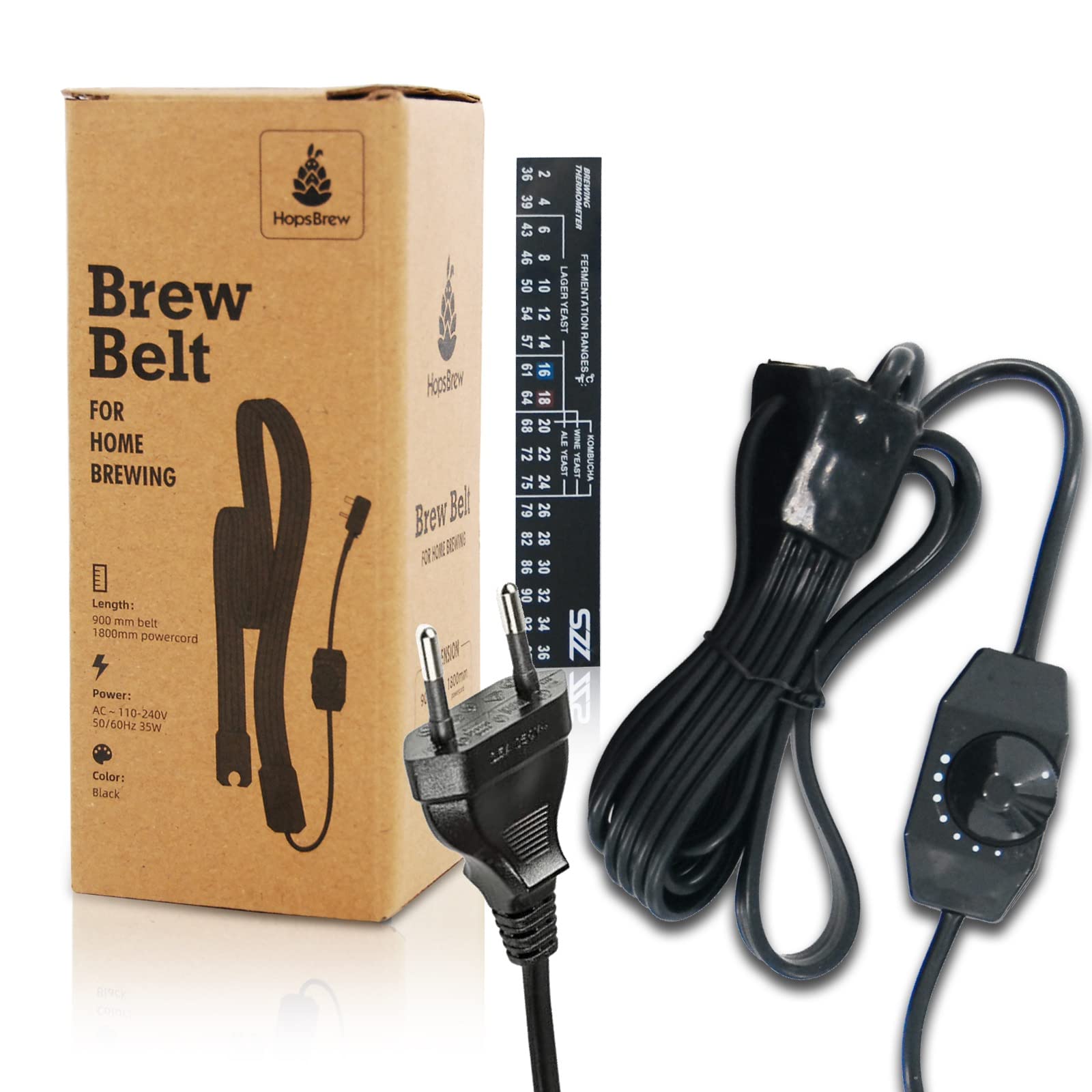 Home Brew - Cinturón de Calentamiento Ajustable con Adhesivo para termómetro