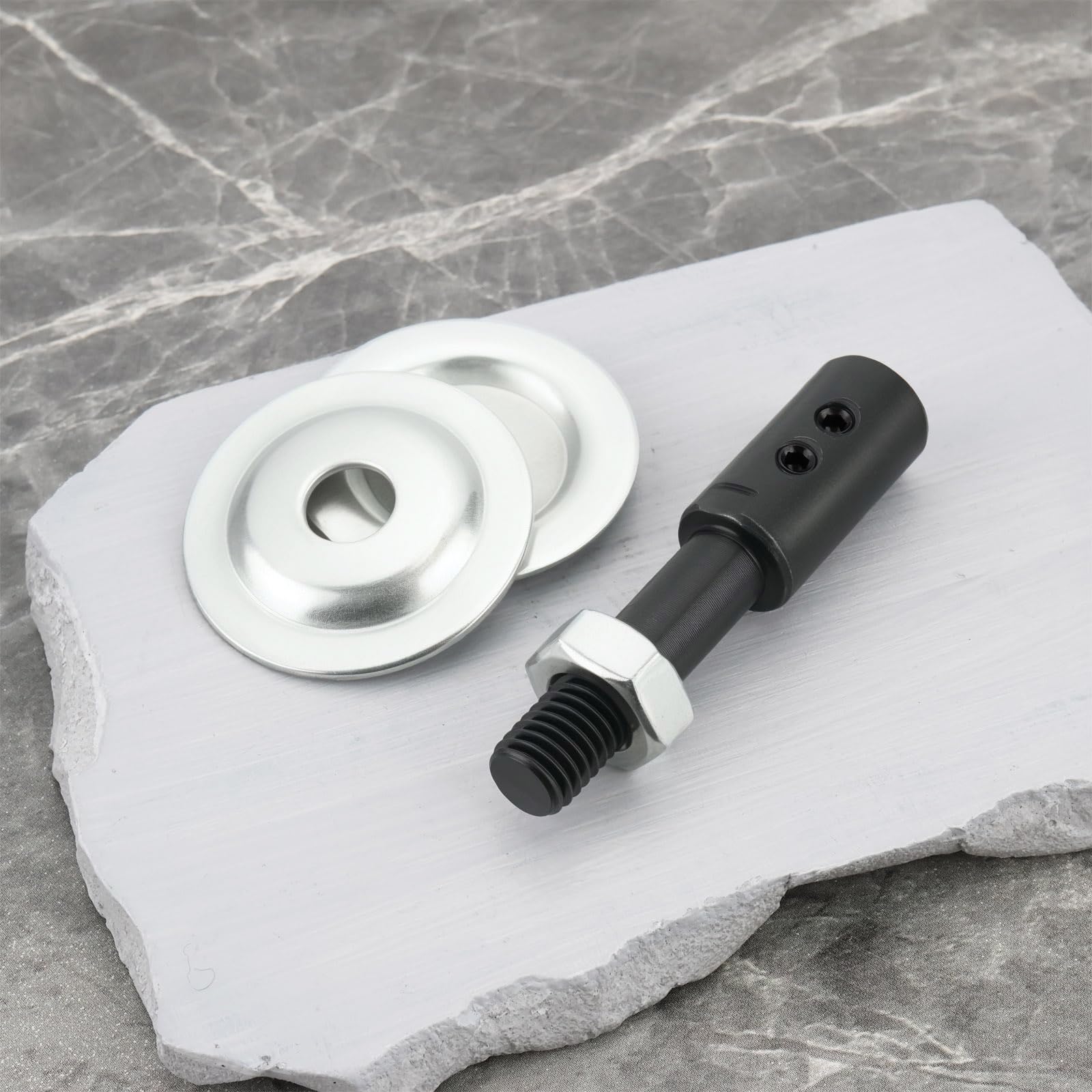 SG Store 4-teiliges Verlängerungswellen-Aufnahmestück für Doppelschleifmaschinen 8 Mm Bis 10 Mm mit Schraubenschlüssel Und Unterlegscheibe für Polier- Und Schleifmaschinen (2 Links + 2 Rechts)