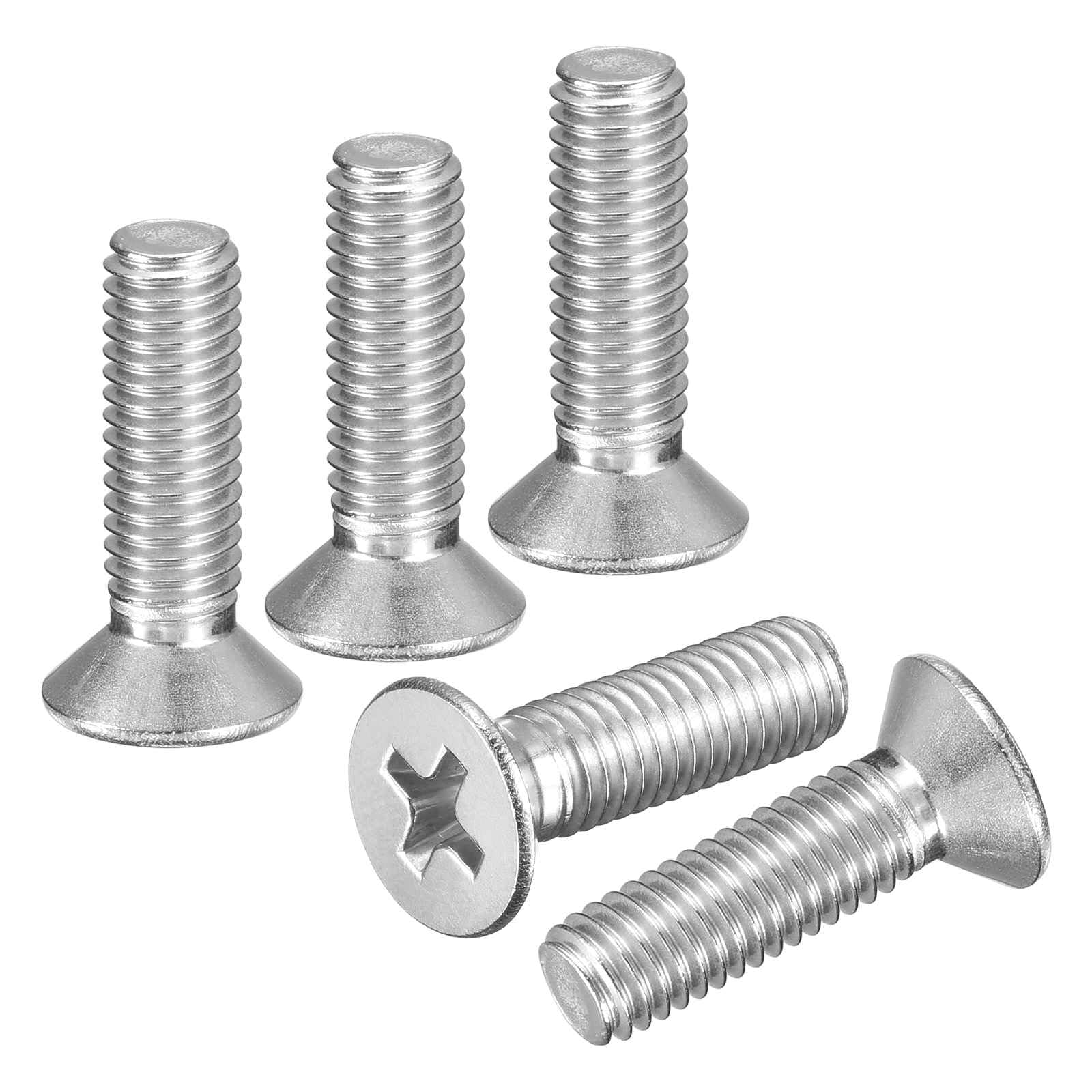 DTGN M5-0.8x18 Flat Head Machine Screws - 60pcs - Good for Furniture and Machinery - 304 Stainless Steel Phillips Countersunk Machine Screws Bolts - Silver โ image 1