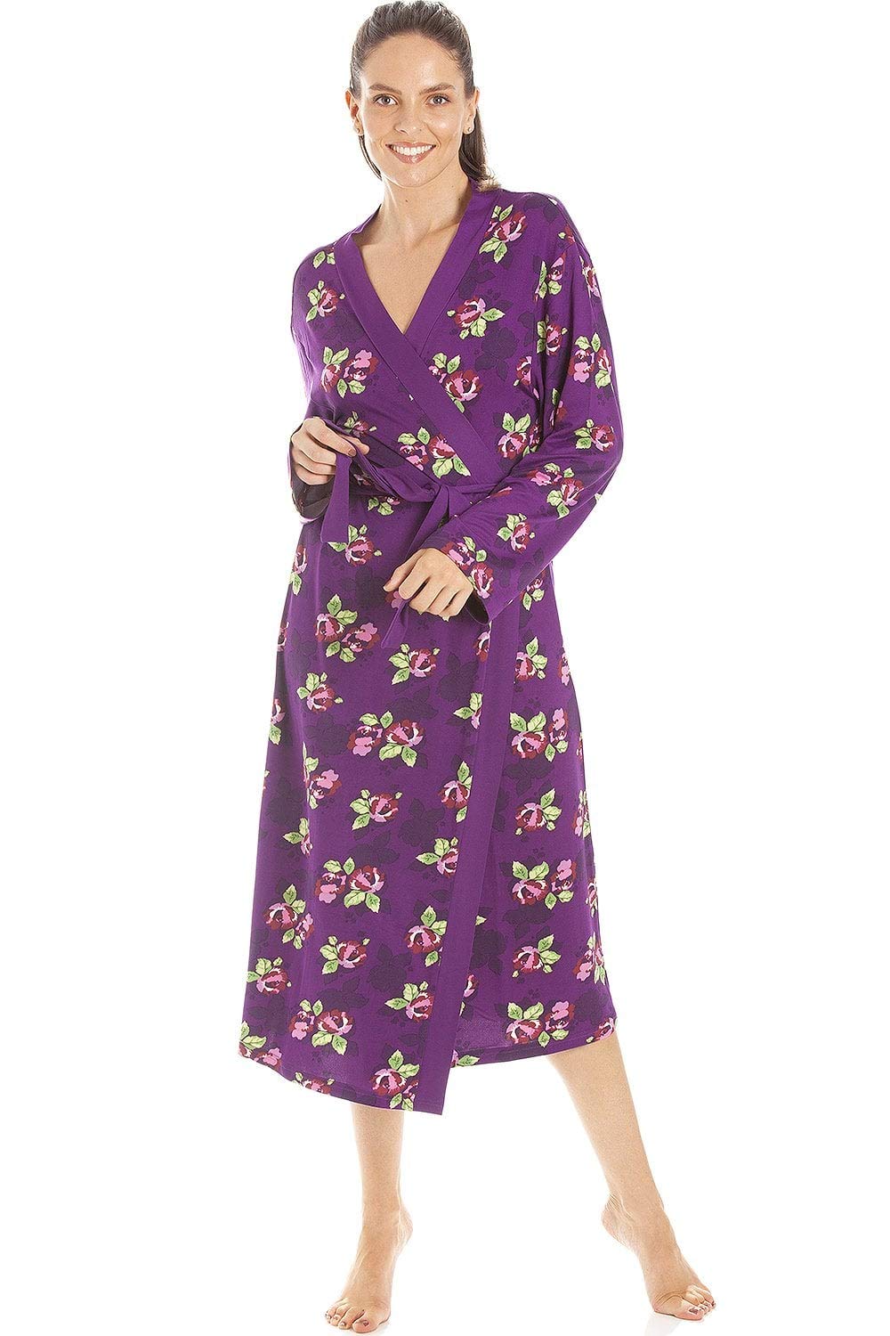 Camille Women's   Purple Floral Print Spandex Knee Length Wrap in Size 14/16, BrandAlley