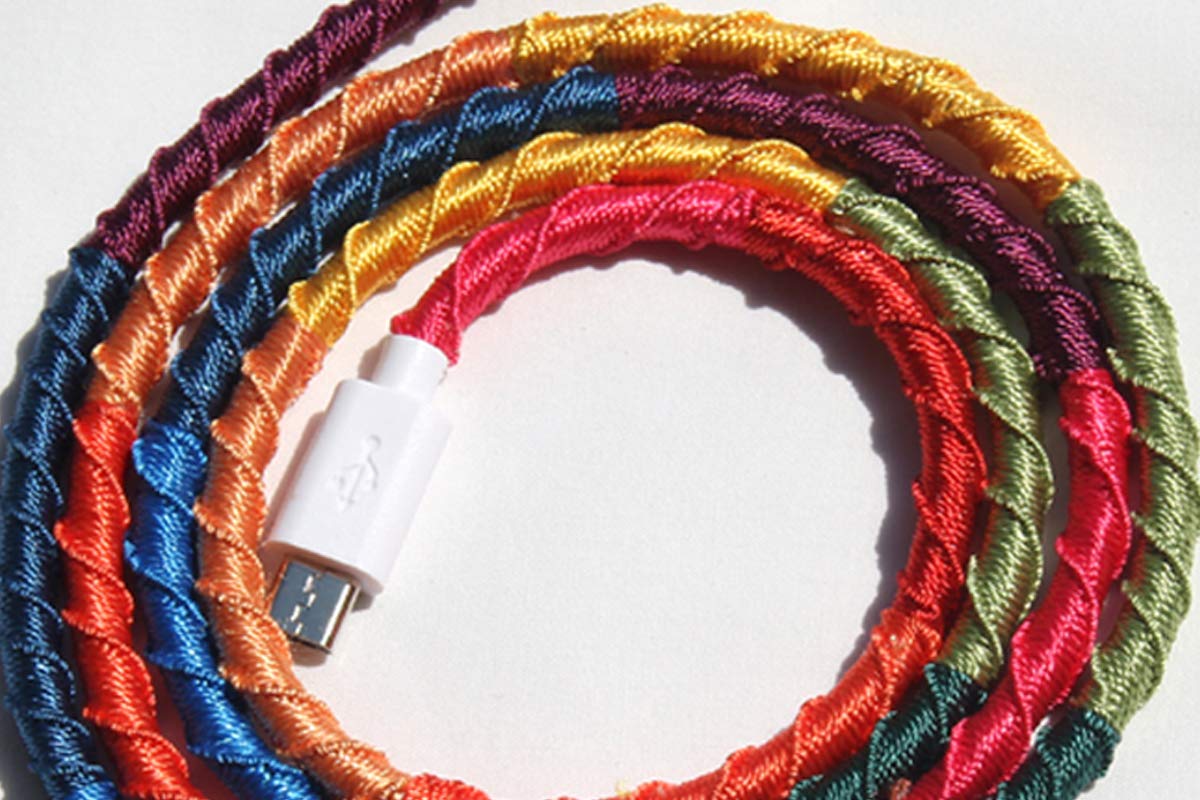 Vorson Handmade CC-003 Handmade Rainbow Micro Android Şarj ve Data Kablosu, 100 cm