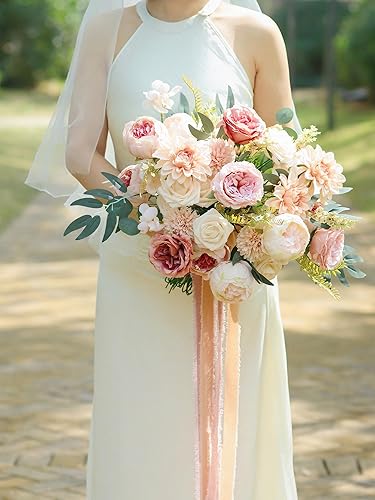 Miniatura 3 de MISSPIN Flores artificiales, flores falsas de Navidad, juego de caja de vegetación para boda, bricolaje, ramos de novia, centros de mesa, arreglos,