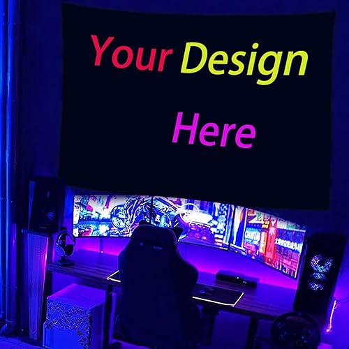 Miniatura 5 de YAkkYA Tapiz personalizado hippie para colgar en la pared, póster para dormitorio, sala de estar, fiesta, tapiz de pared con luz negra, decoración