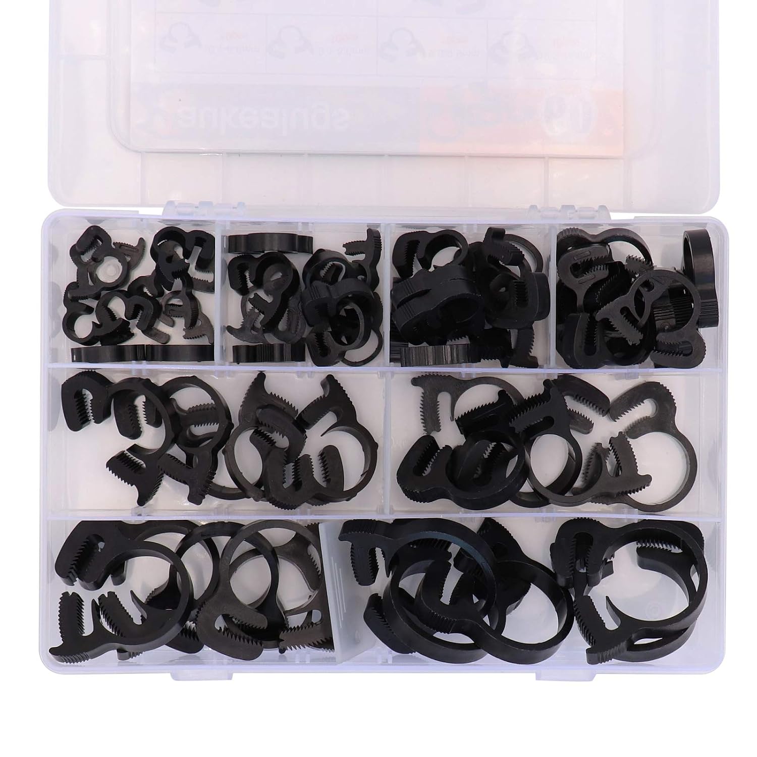 40% Off Discount 60-Pcs Heavy Duty Speedy Double Snap Grip Nylon Plastic Hose Clamps 8 Sizes Set Assortment