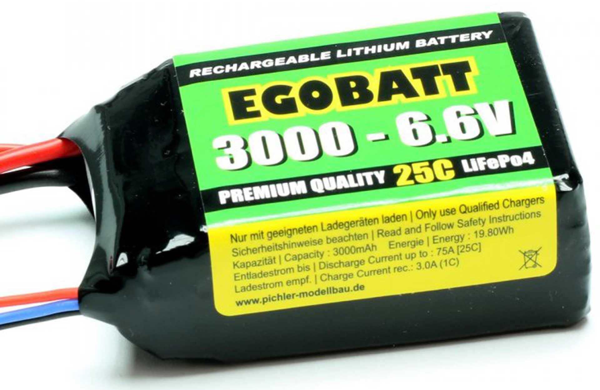 Pichler Modellbau-Akkupack (Life) 6.6 V 3000 mAh 25 C Block XH