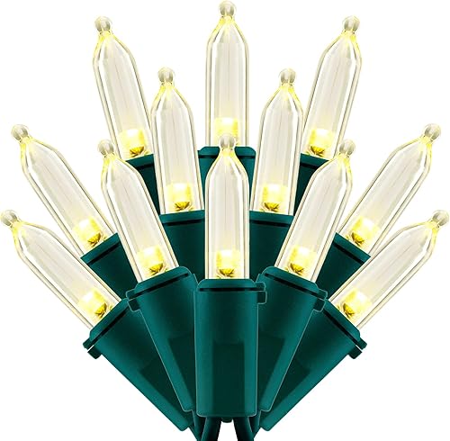 SWEET SHINE Luces LED de Navidad de color blanco cálido con cable verde, 66 pies, 200 unidades, certificación UL, grado comercial, juego de tiras de
