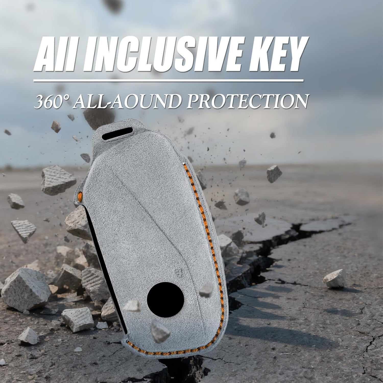 Handmade Suede Leather Key Fob Cover Fit For BMW 740i 760i 2026 X5 X6 2024 2025 X3 New 5/7 Series X1 XM IX IX3 I5 I7 Accessories Keyless Key Case Keychain Holder khaki image 5