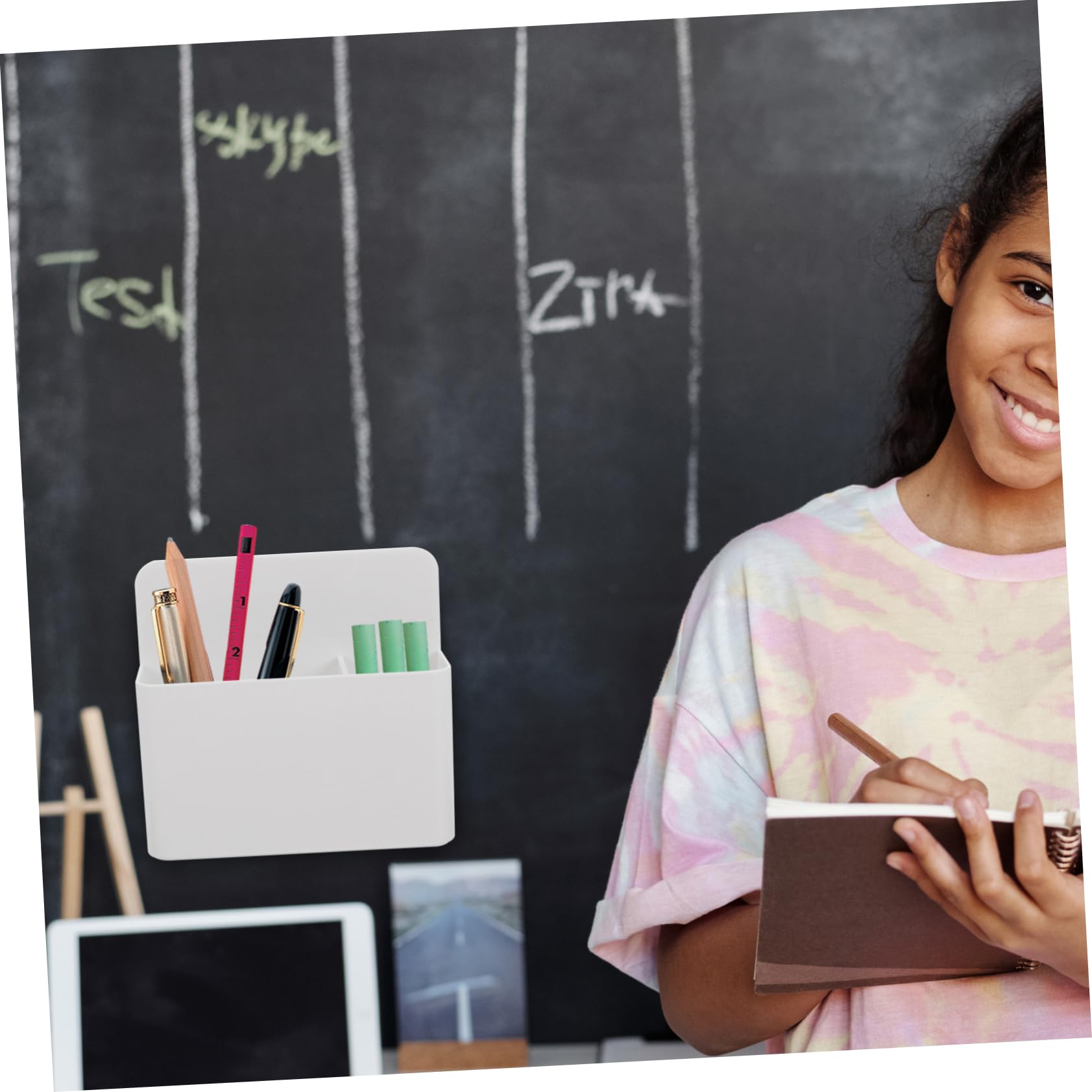 Uonlytech 3 Pezzi Portapenne Magnetico per Lavagna Organizer Bianco per Cancellabili con Scomparti Regolabili per e Scuola con Magneti Potenti per Metalliche