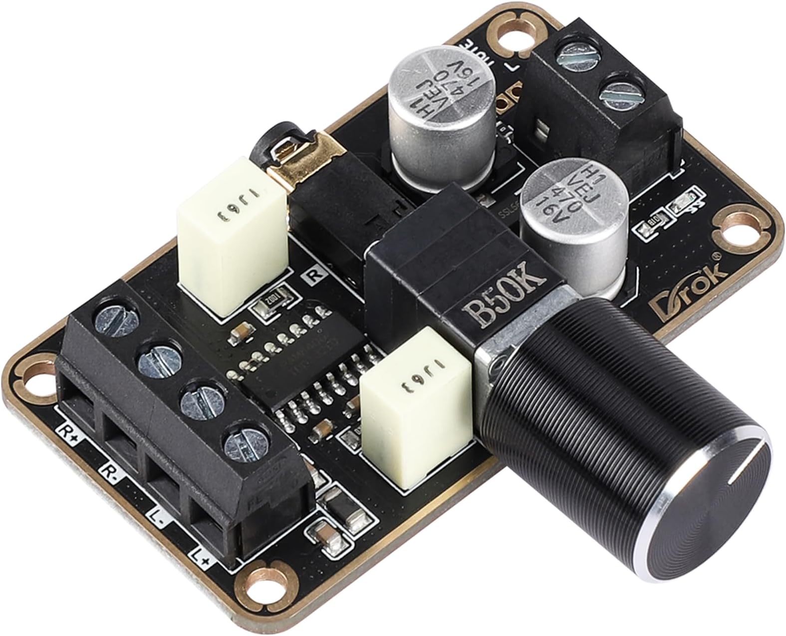 DROK 5W+5W Mini Audio Amplifier Board PAM8406 DC 5V Digital Stereo Power Amp 2.0 Dual Channel Class D Amplify Module for Speaker Sound System DIY