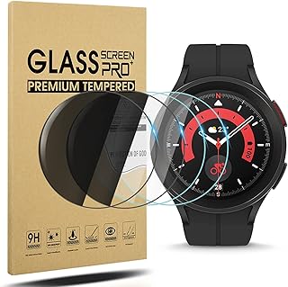 Suoman 2+2 Pack for Samsung Galaxy Watch 5 Pro 45mm Privacy Screen Protector, [Anti-Peeping] Ultra-Thin HD Tempered Glass Protector for Samsung Galaxy Watch 5 Pro 45mm Smartwatch