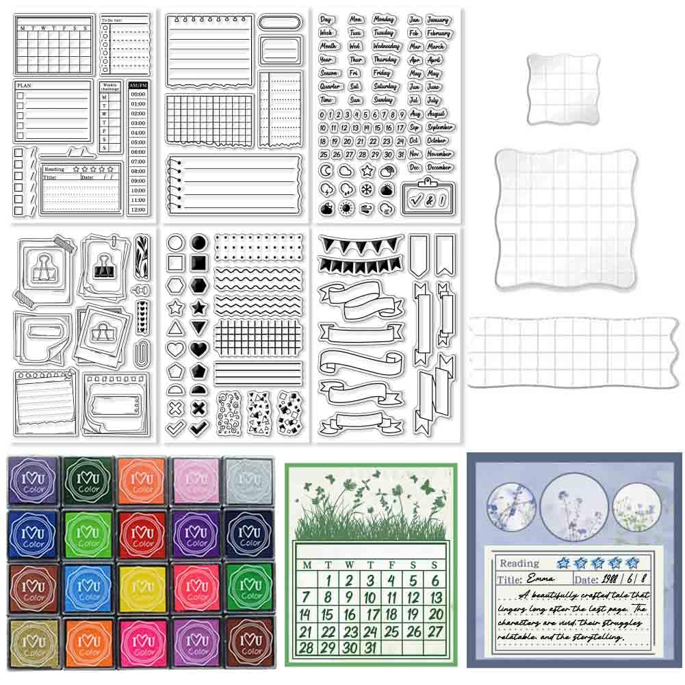29 Pcs Journal Stamps - Card Making & Scrapbooking -1