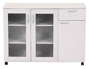 【お値下げ】ホワイト食器棚 木製 収納力抜群 Amazon.co.jp: 不二貿易 食器棚 キッチン収納 幅115.2×奥行39.8