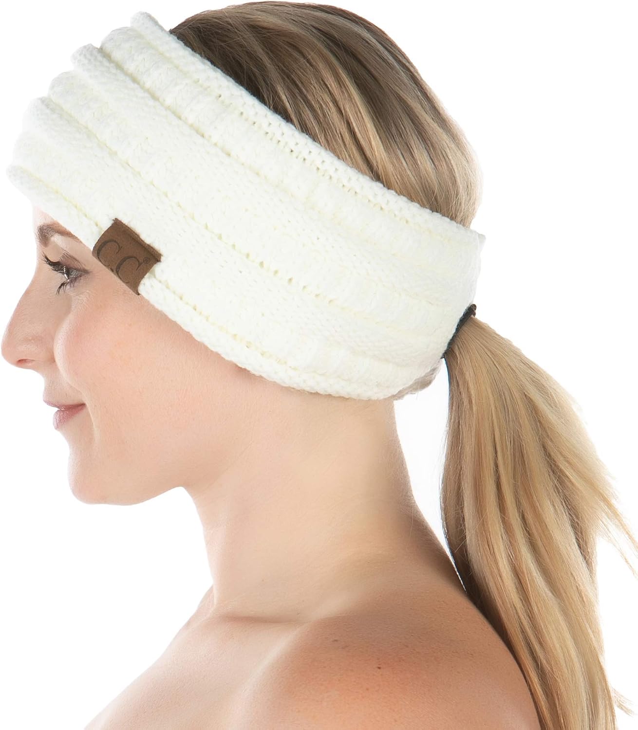 Funky Junque Scarf, Ponytail Headband, & Texting Gloves - Ivory