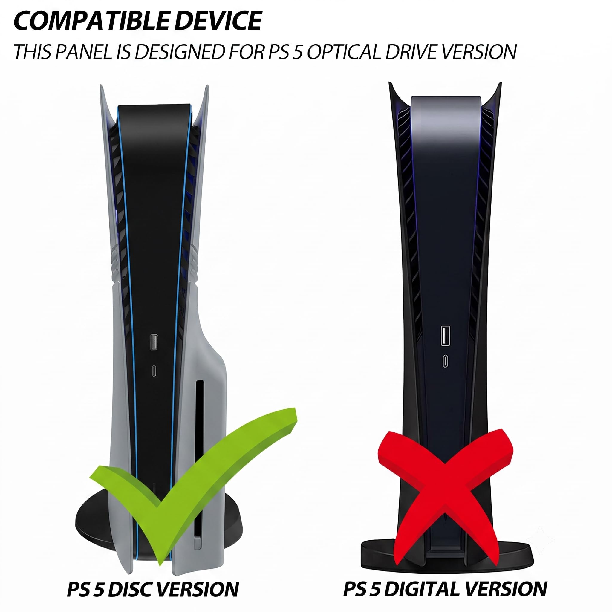 Mascherina per PS5 Pro Disc Edition, custodia rigida in ABS opaca, accessori per console PlayStation 5 Pro, antiurto, antipolvere e antigraffio, pannelli a scatto (grigio)