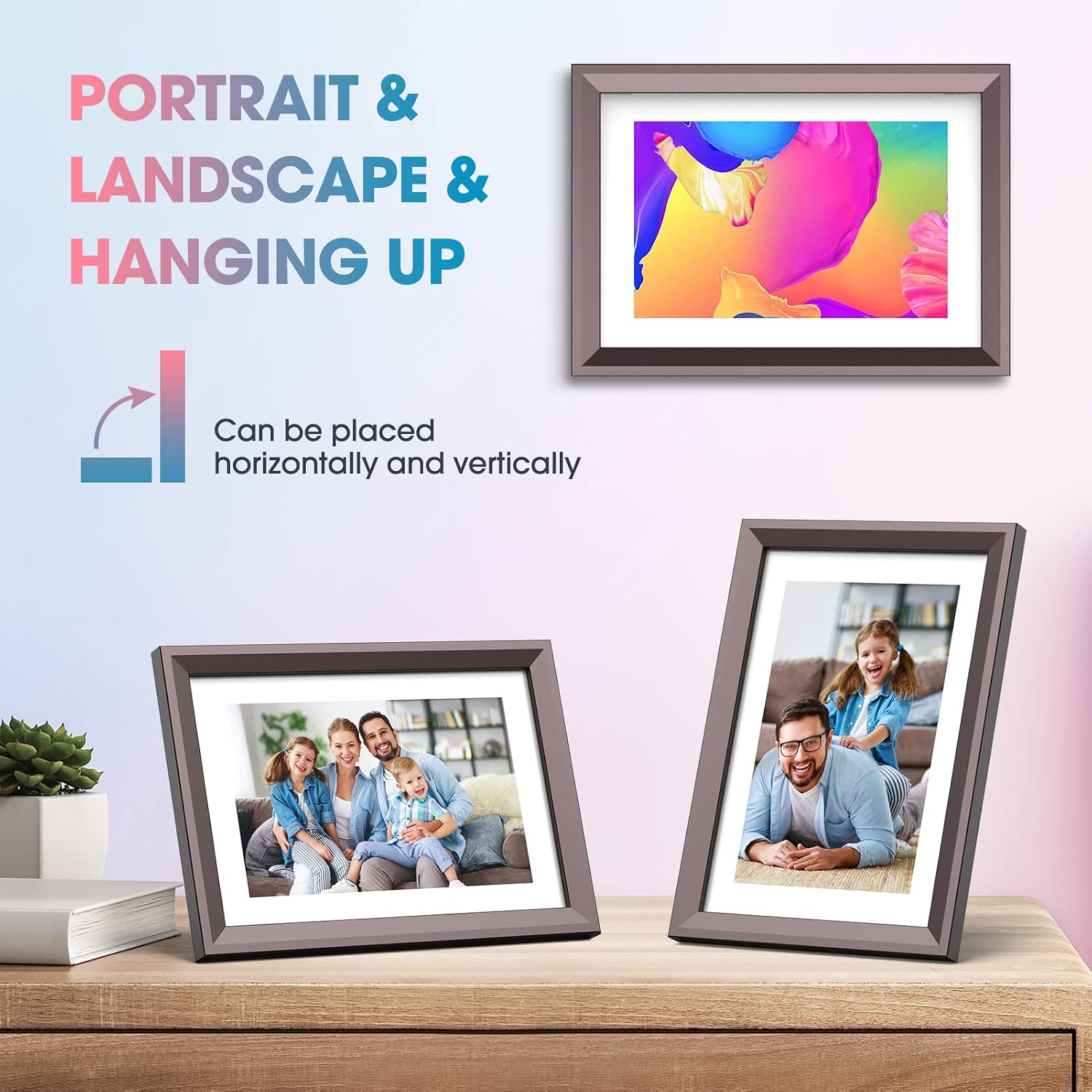 WiFi 10.1'' Digital Picture Frame with 1280x800 Resolution, Touchscreen Digital Photo Frame Share Photos and Videos Remotely via APP - Gift Guide for Father's Day