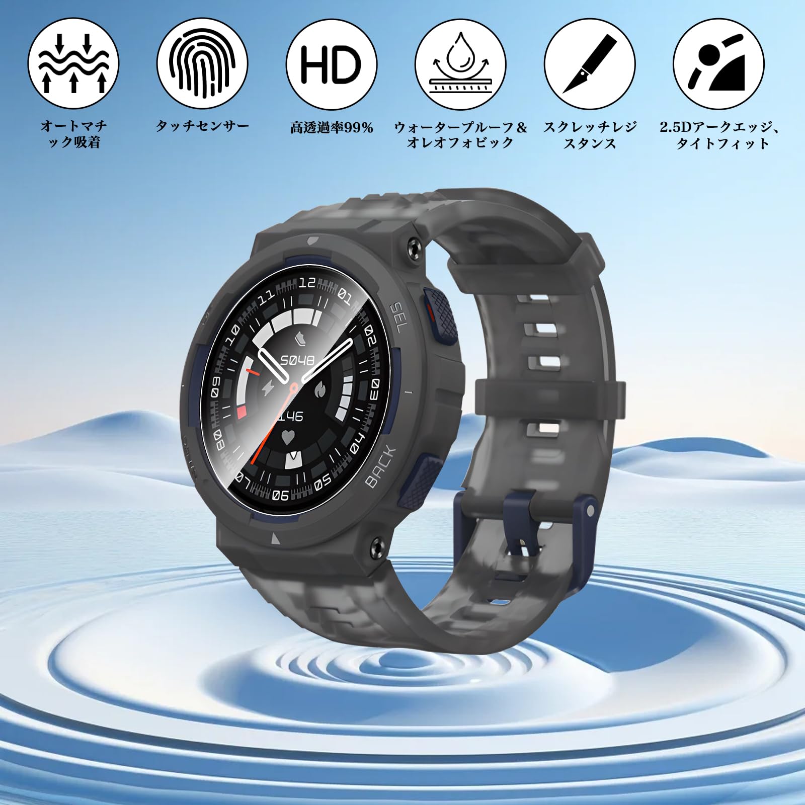 Amazon.co.jp: 【3枚セッ】For Amazfit Active Edge フィルム Mosasa 