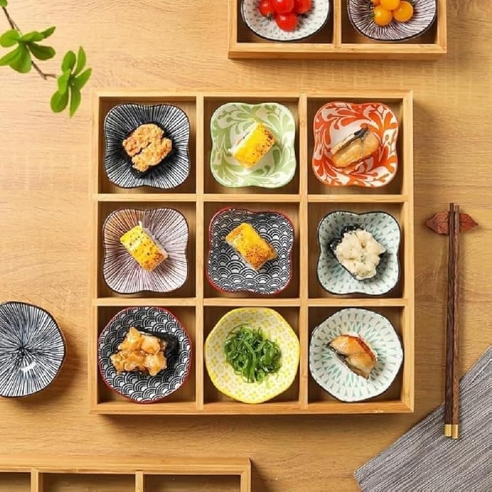 9 点セット、小皿セット、調味料、おつまみ用お皿、和風、竹トレイ