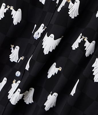 Tipsy Elves Halloween Button Down Shirts for Men - Spooky Party Wear with Comfort Blend