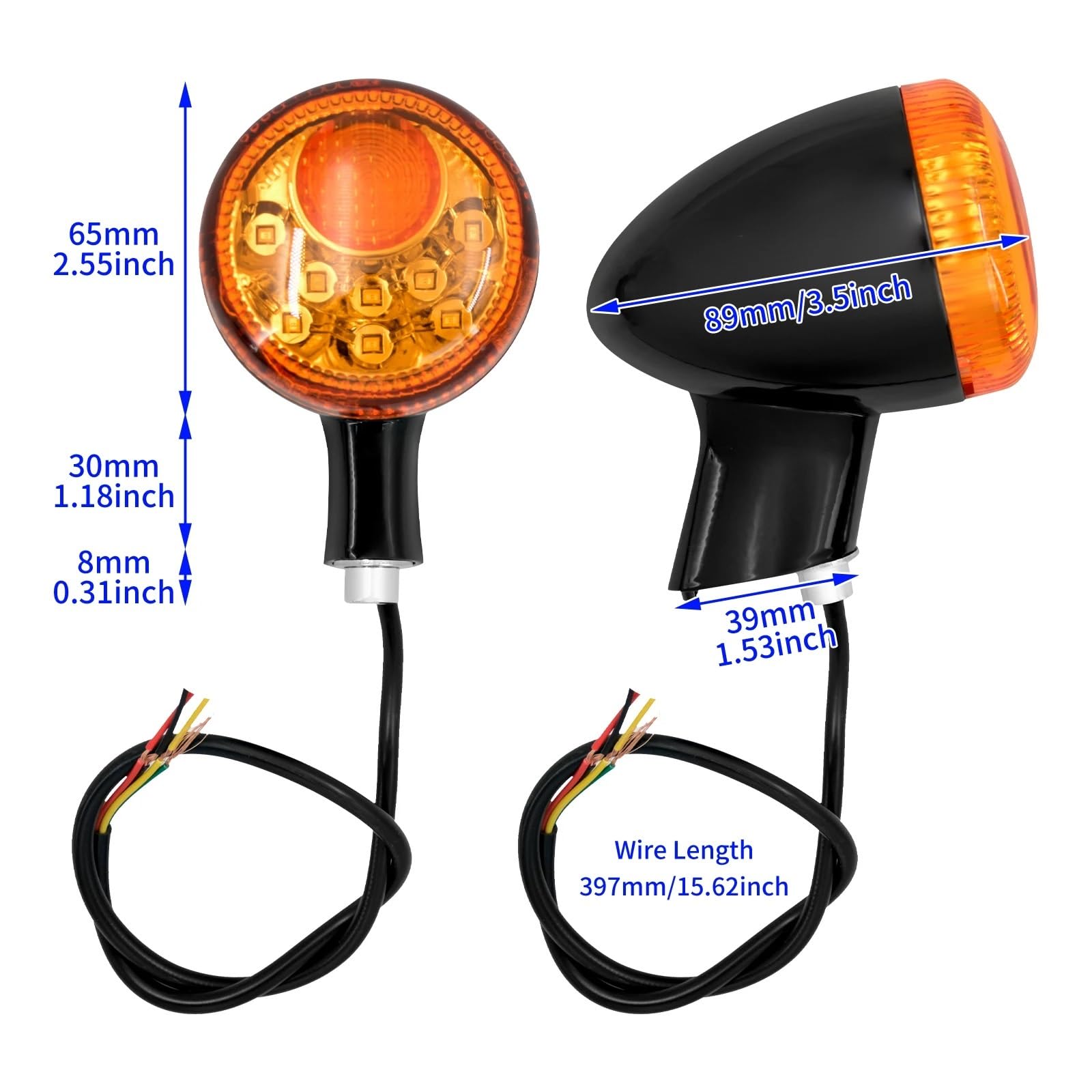 Lampa LED do kierunkowskazów motocyklowych pasuje do Harley Sportster XL1200 883 Iron Forty Eight Super Low 1992-23(Turn Signals Light A)