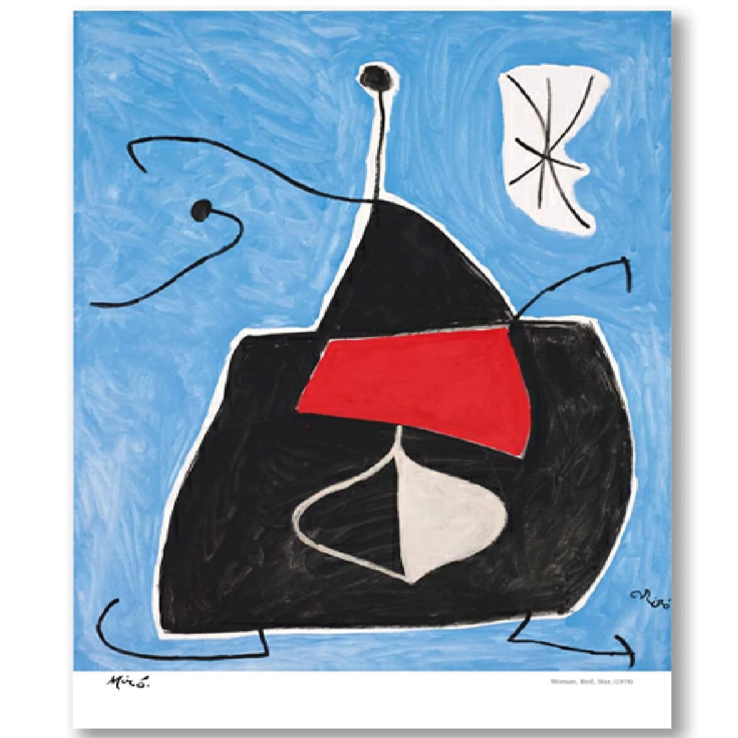 Amazon.co.jp: 有名なジョアン・ミロのポスター《青い抽象画》ウォール