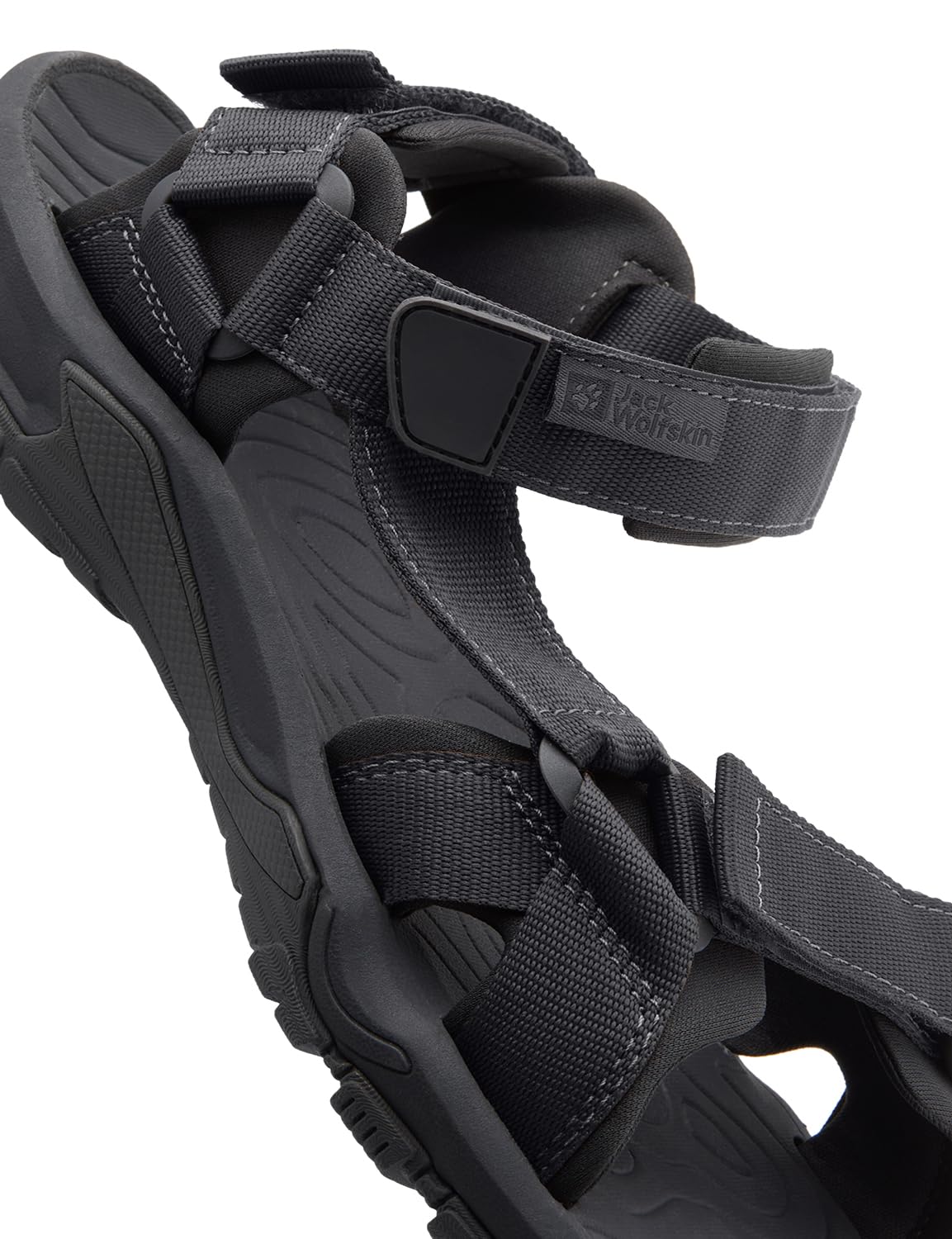 Jack Wolfskin LAKEWOOD RIDE SANDAL M, leichte Herren Sandalen für Wandertouren und Alltag, Strandschuhe mit griffiger Sohle, pflegeleichte Badeschuhe für Männer
