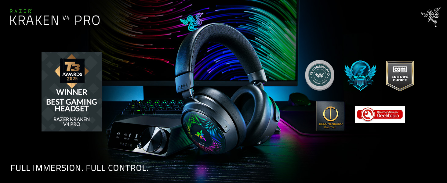 Amazon.com: Razer Kraken V4 Pro Wireless Gaming Headset: OLED