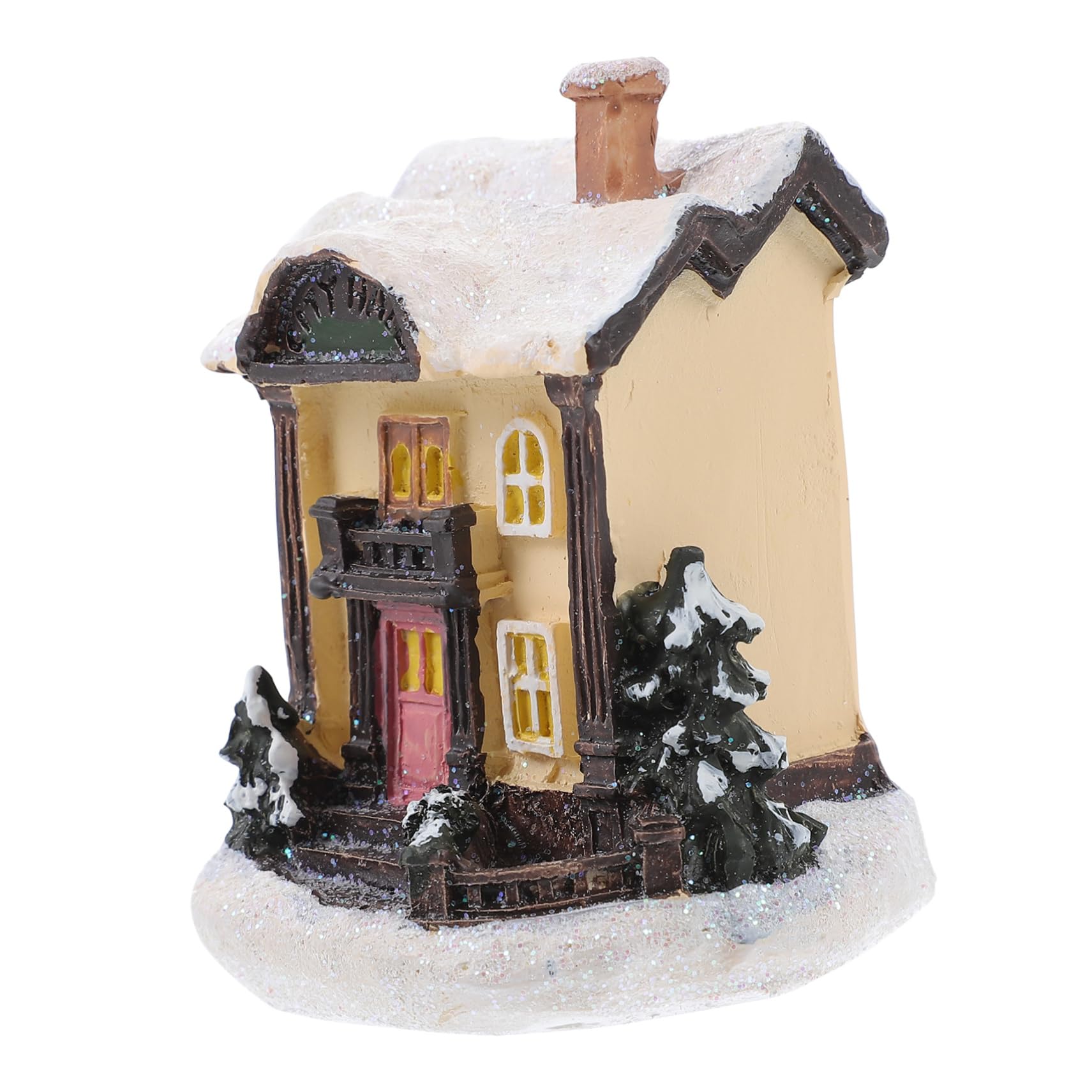Ciieeo 1pc Christmas House Ornament Resin Xmas Decor for Home Tabletop Party Entryway Festive Holiday Adornment Bright Colors for Celebrations