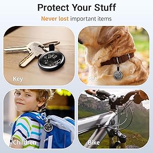 2025 New Air Tracker Tags-4 Pack Compatible with Apple Find My (iOS Only), Bluetooth Tracker Smart Tag Waterproof Key Finder Item Locator Worldwide Tracking for Keys, Wallet, Luggage, Pets