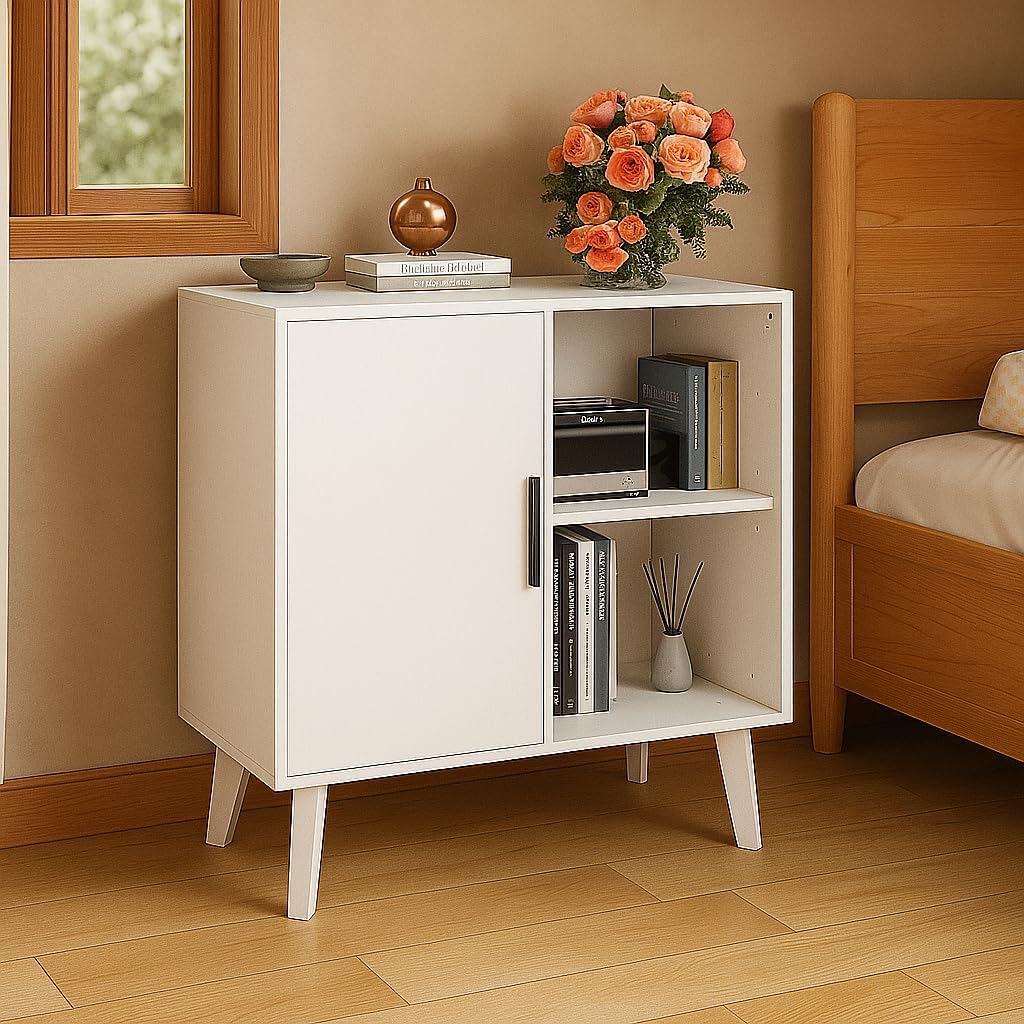 aiwo Modern Wine Cabinet & Kitchen Island with Storage Buffet Cabinet with Drawers & Coffee Station Wood Legs & Anti-Toppling Design Multipurpose Sideboard for Dining Room & Living Room Easy Assembly