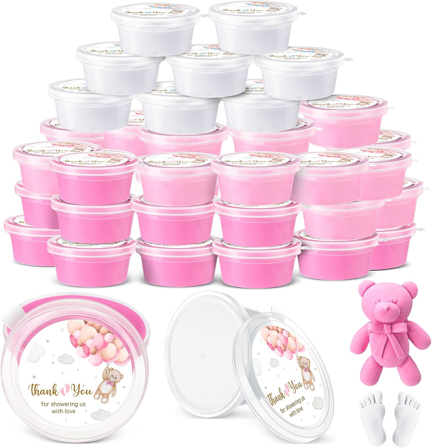 Amazon.com: Gilprop 24 Pack Baby Shower Playdough Set Baby Shower Party ...