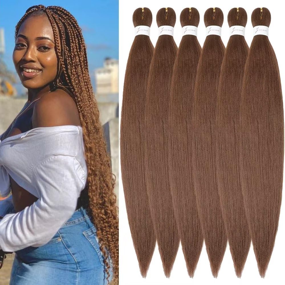 YDDM Capelli Per Treccine Africane Rosa Extension Treccine Texture Yaki Easy Install per Principianti 20 Pollici 3 Pezzi Capelli Leggeri e Naturali per Box Braids, Twist e Crochet — view 44