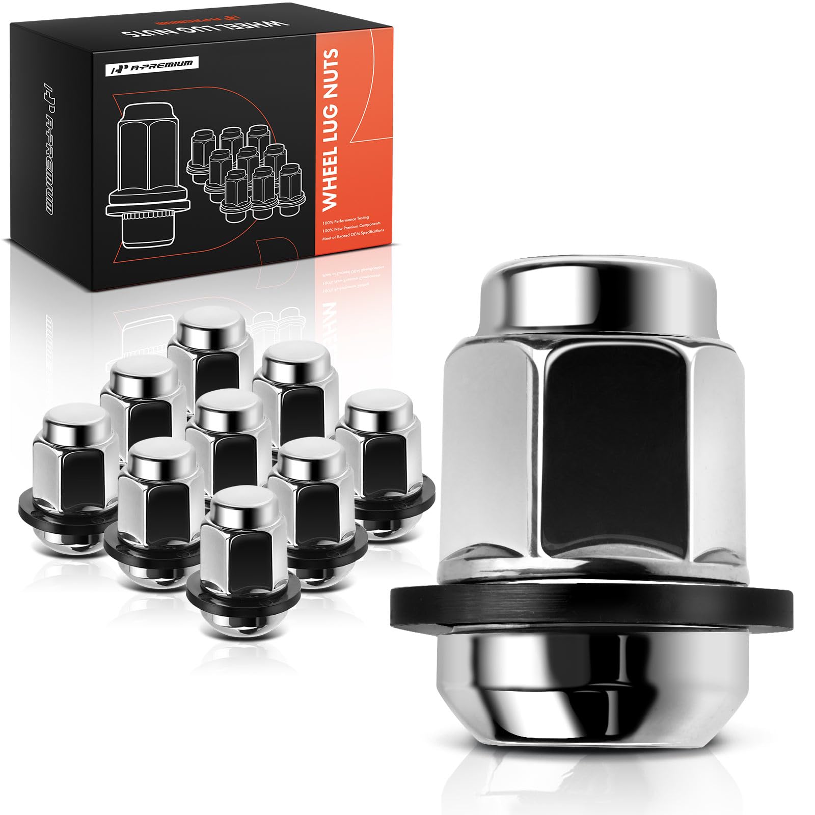 A-Premium 10PCS M12-1.50 Wheel Lug Nuts Ball Seat Compatible with