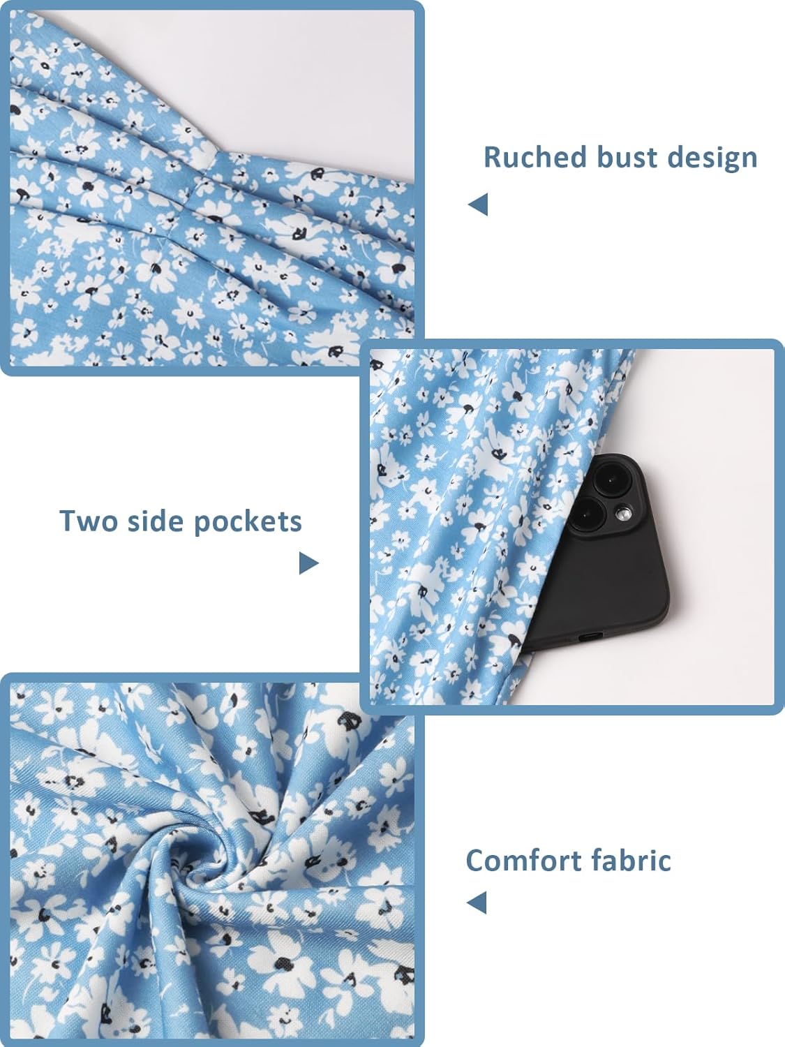 YATHON Summer Casual Dress for Women 2025 Vacation Beach Dresses Adjustable Spaghetti Strap Sundress with Pockets - Image 6