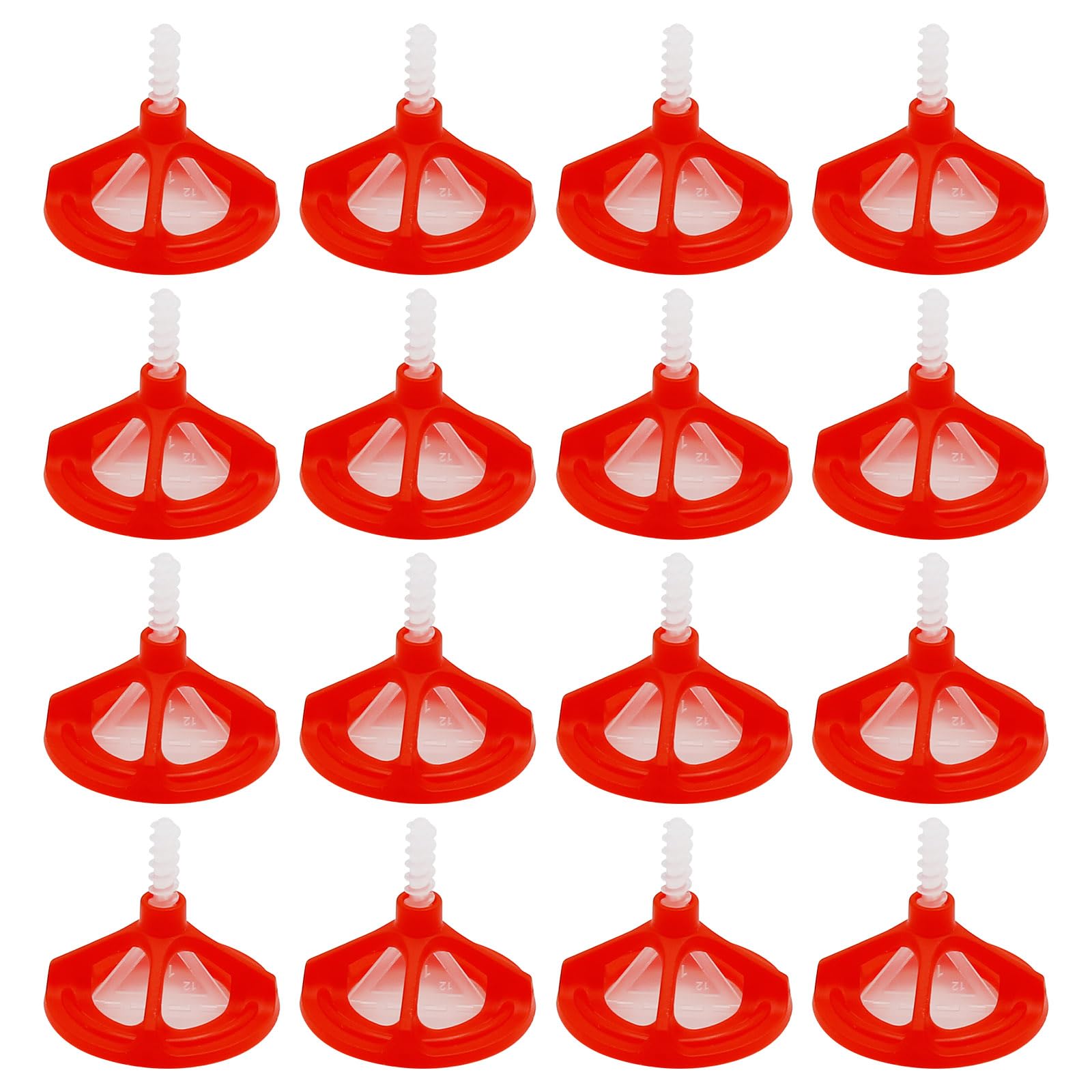 Sistema di livellamento delle piastrelle, sistema di livellamento delle piastrelle, kit sistema anti-allentamento e spaziatura (1/16" - 300 pezzi base bianca + 100 tappi rossi)