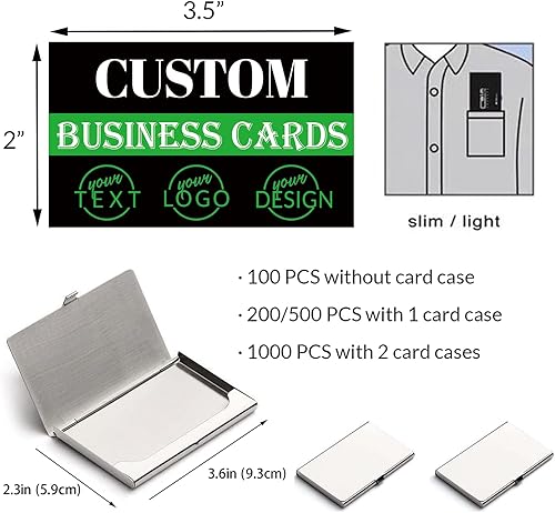 Miniatura 3 de Tarjetas de visita personalizadas, 100 tarjetas de visita de impresión de doble cara, personalizadas con tu logotipo, tarjetas personalizadas de 3.5