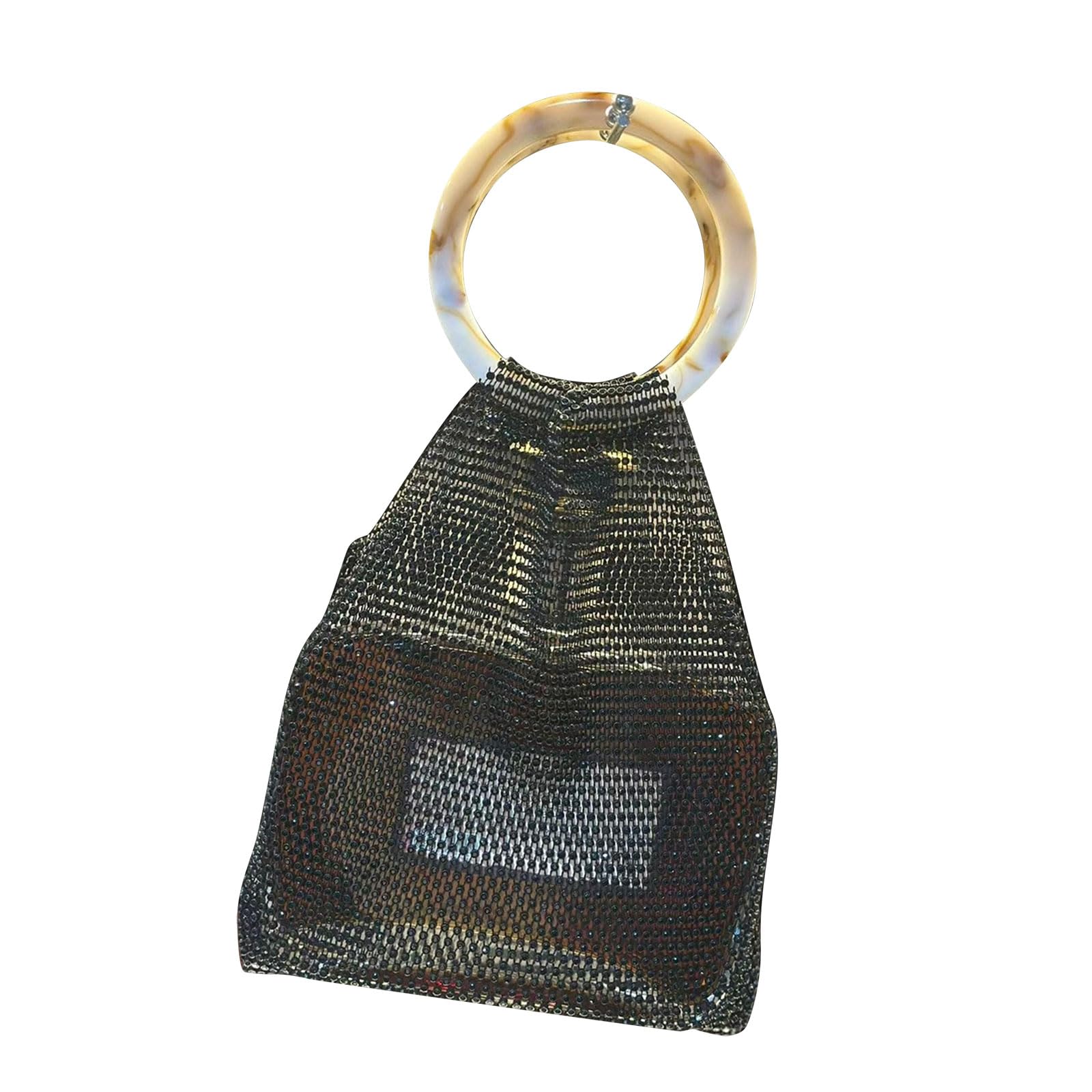 Tsophreniq Secure Wine Bottle Bag with Resin Handle Spacious Organiser with Crystal Embellishment for Various Occasions Woven Bag