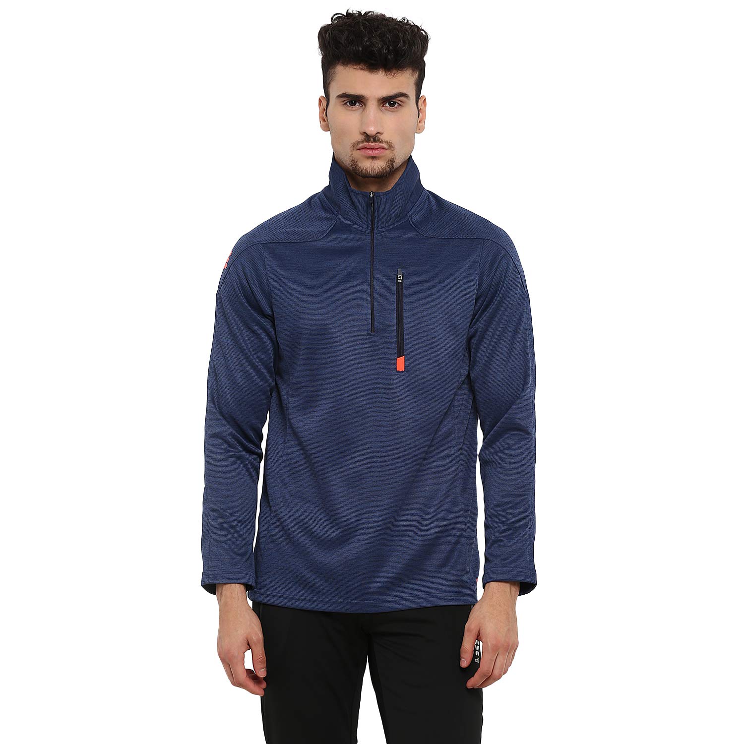 ROCK.IT Mens Blue Printed Polo Collar Swift DRI Sweatshirts