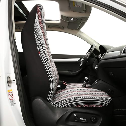 Miniatura 4 de P&J Baja Blanket Fundas de asiento de automóvil, diseño africano, cubo de respaldo bajo, tamaño universal para la mayoría de automóviles, SUV,