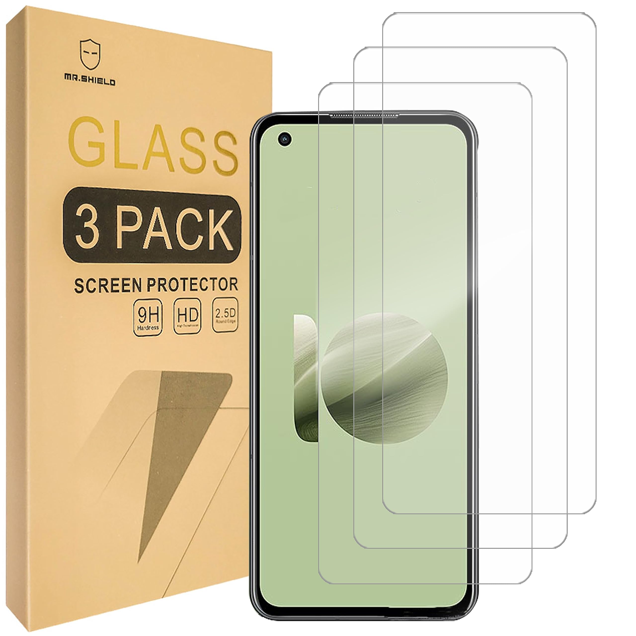 Mr.Shield [3-Pack] Screen Protector For ASUS Zenfone 10 [Tempered Glass] [Japan Glass with 9H Hardness] Screen Protector