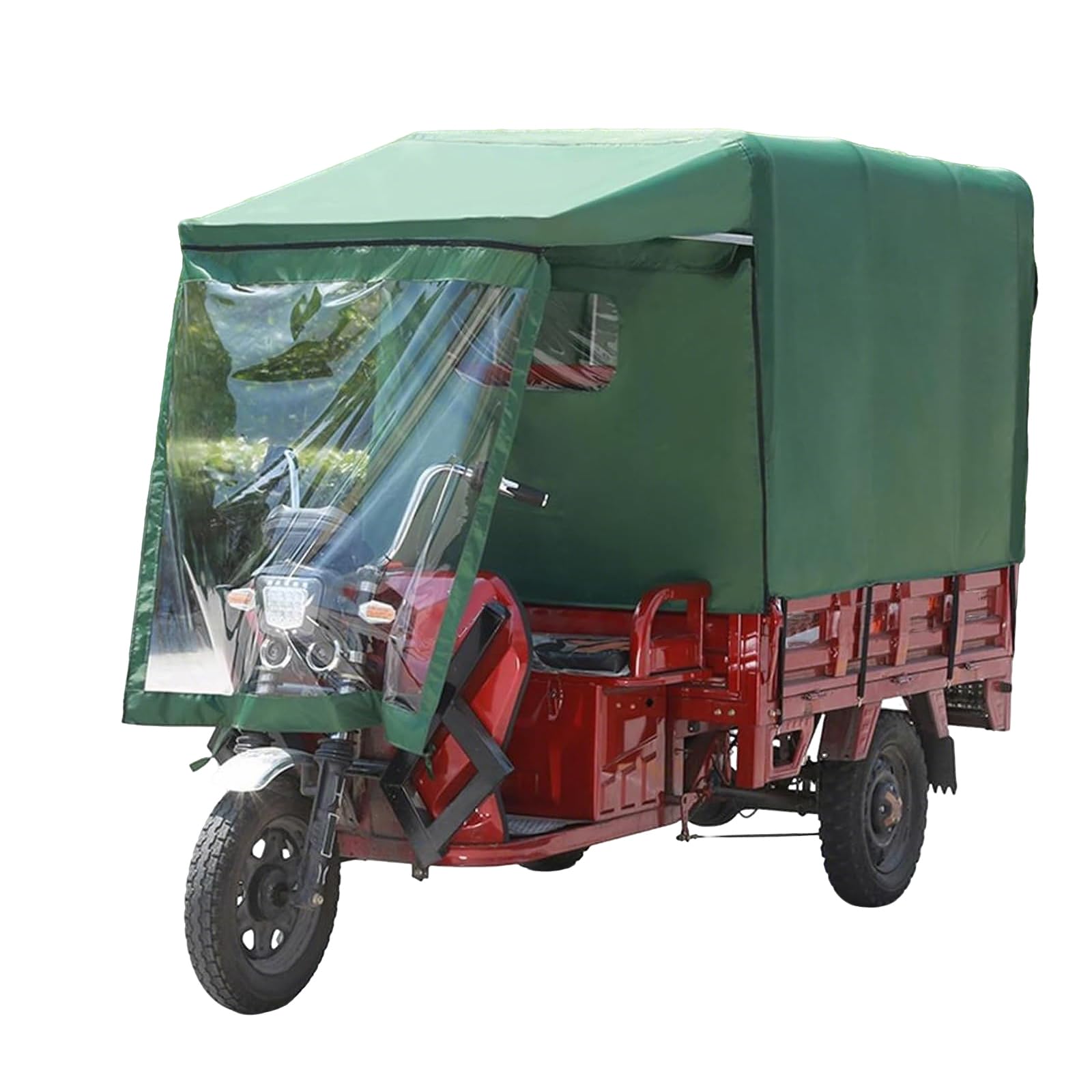 VILA SMO Electric Trike Awning, Heavy Duty Electric Tricycle Cover, With Ripstop Fabric & Windproof Frame, All Season Weather Proof, for Outdoor Riding Electric Tricycle