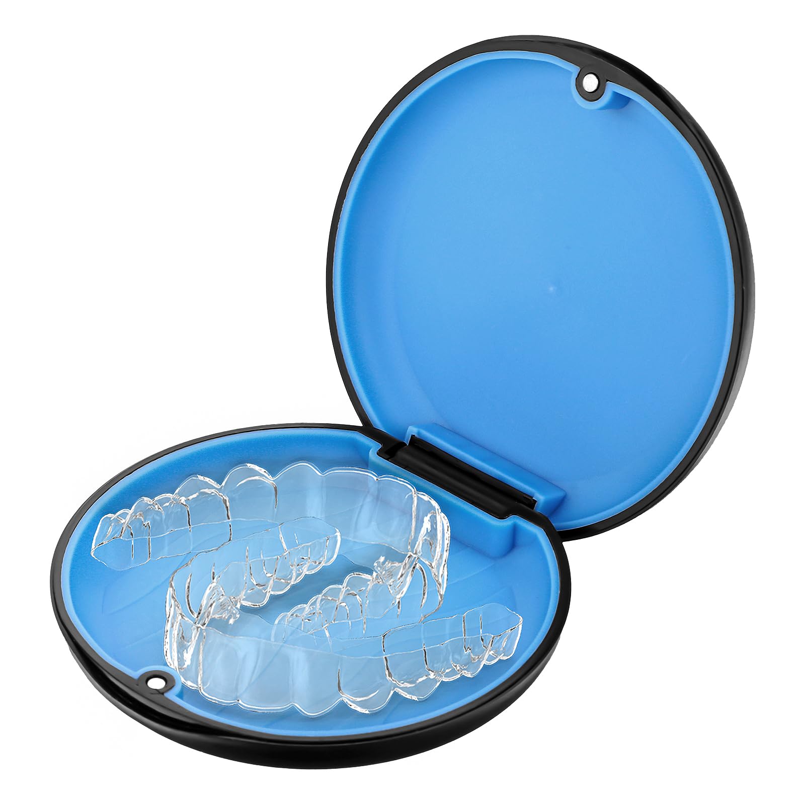 Retainer Case Silicone Mouth Guard Case Slim Aligner Case Magnetic Closure Orthodontic Retainer Case Small Retainer Case Denture Cases (Black)