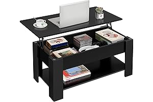Yaheetech Black Lift Top Coffee Table for Living Room