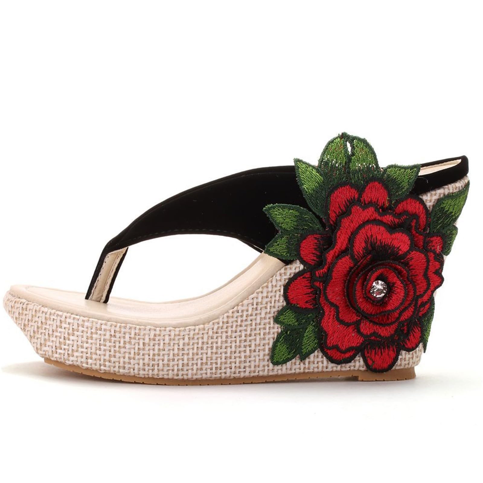 Generico Infradito Donna Eleganti Comodi Sandali A Fiori Leggeri Traspiranti Antiscivolo Scarpe Donna Casual Supporto Arco Plantare Slip-On Punta Aperta Mare