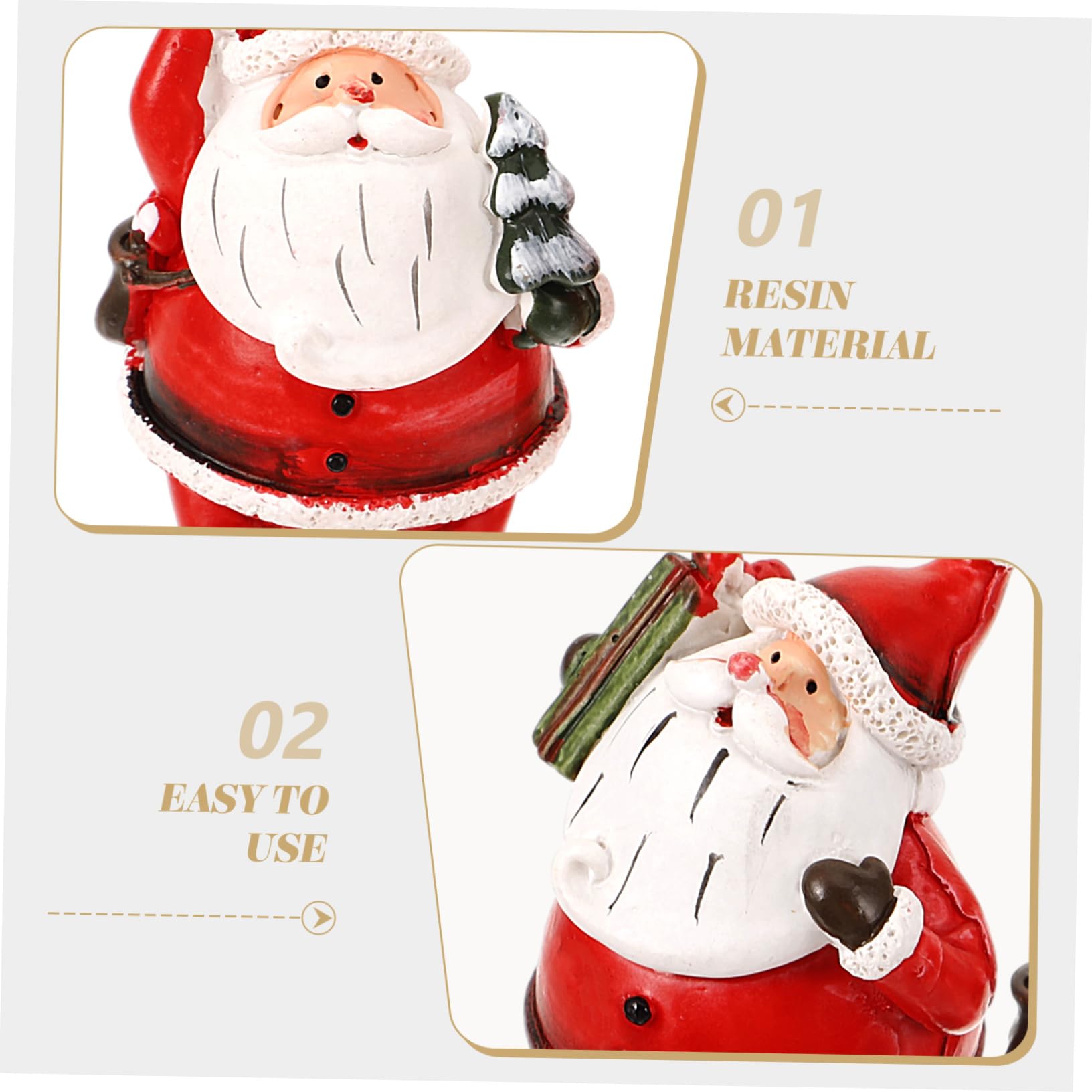 Alipis 10 Pezzi ornamenti di babbo natale statuine di Babbo Natale ornamento di Natale regali retrò christmas tree xmas tree modello babbo natale mini addobbi natalizi resina rosso