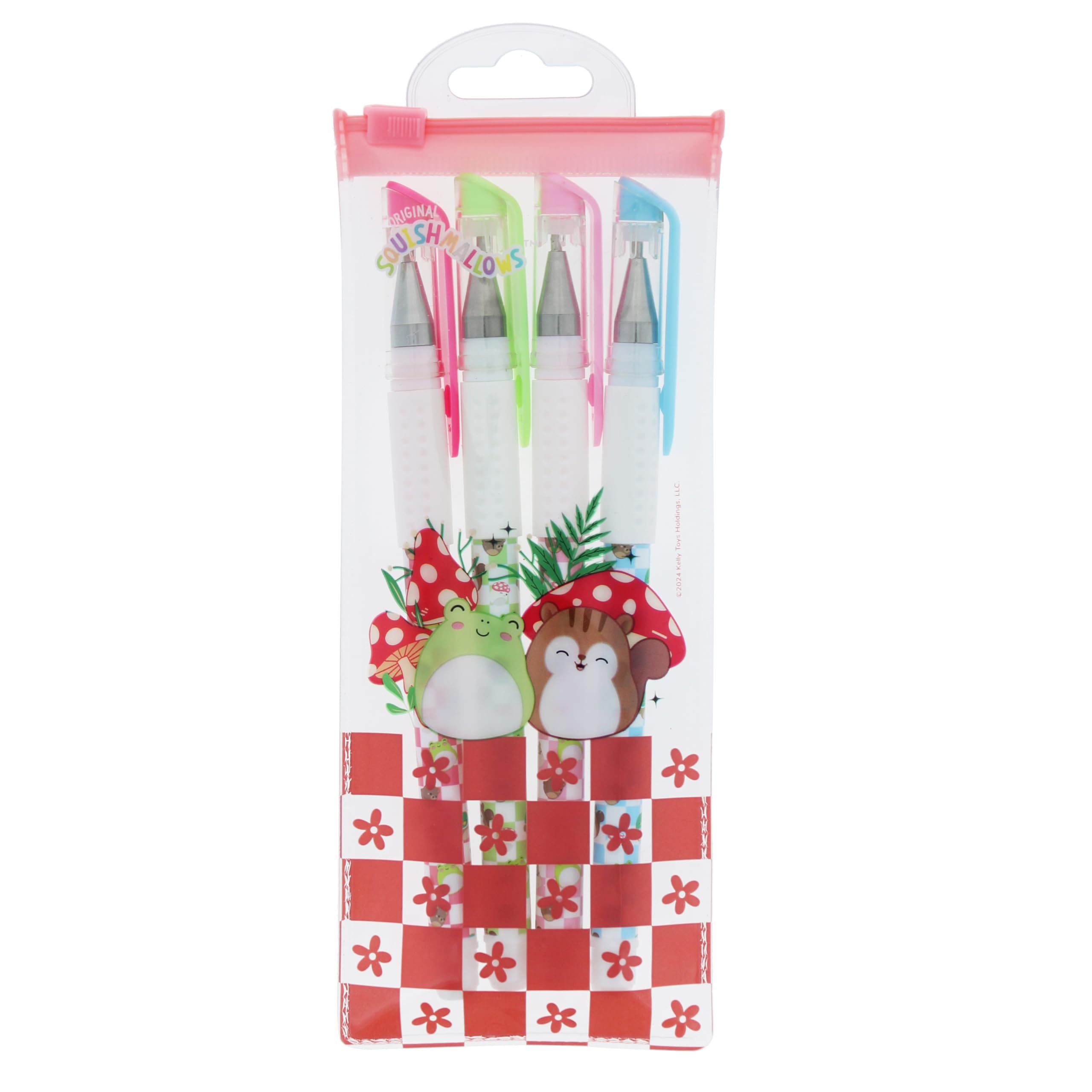 Squishmallows Gel Pen Set, Light Blue, Light Green, Light Pink, Dark Pink