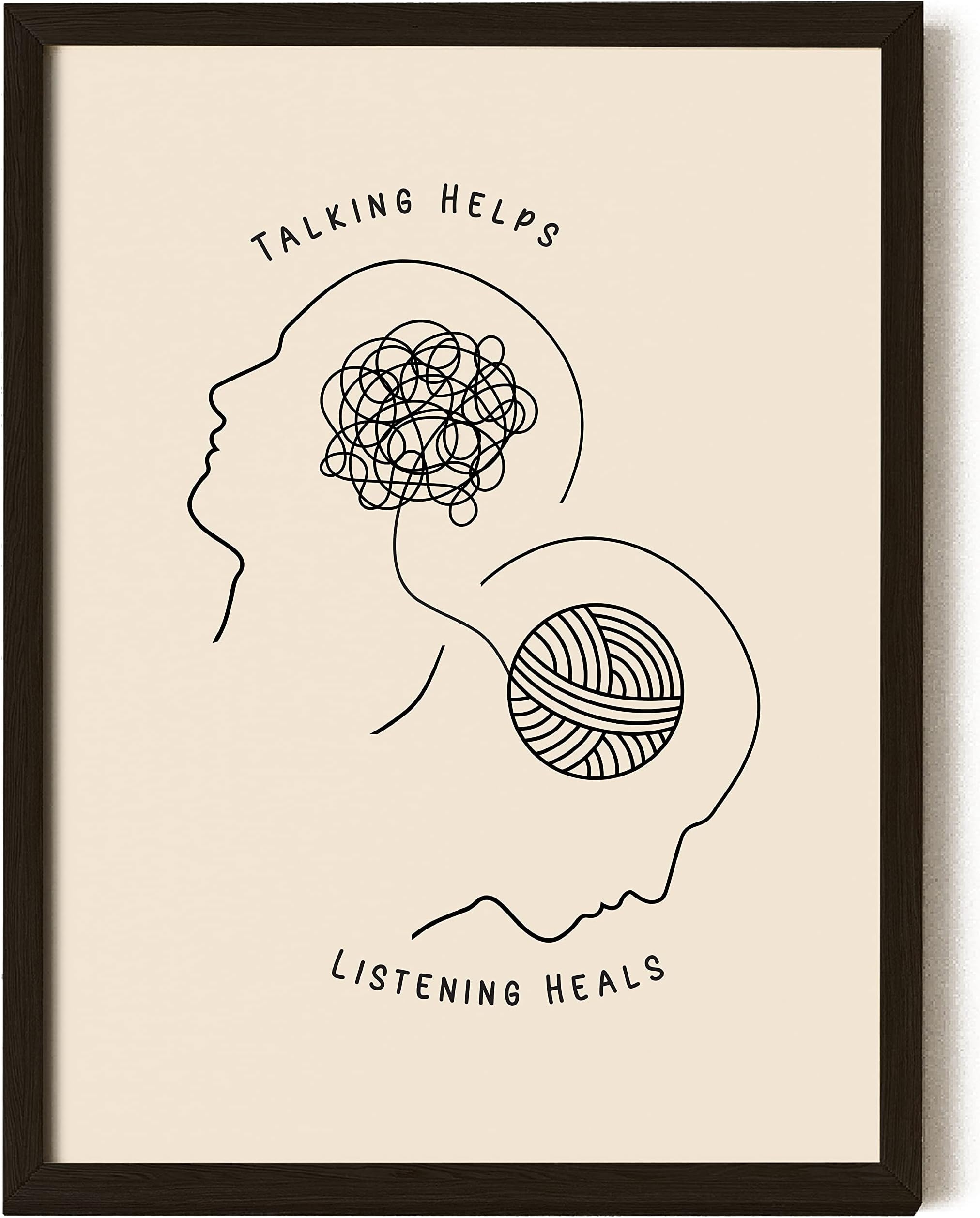 EXCOOL CLUB Therapy Office Decor Mental Health Posters - 12x16 Counseling Wall Art for Therapist Office Decor, Boho Talking Helps Poster for School Counselors Supplies (UNFRAMED)