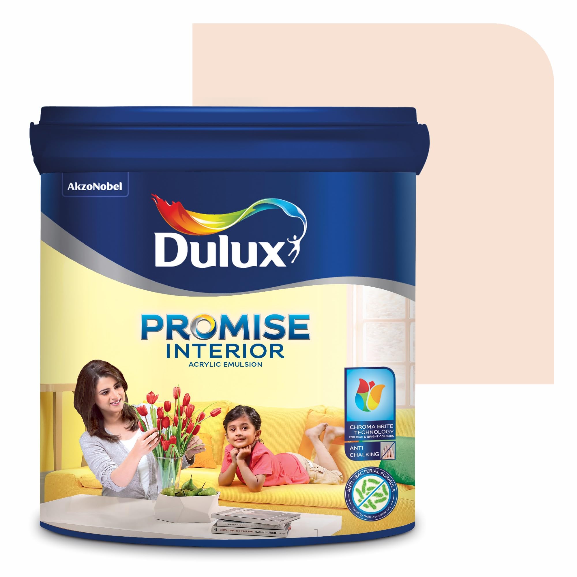 Dulux Promise Interior Emulsion Paint (10L, Gentle Italy) | Brighter & Longer-Lasting Colors | Rich Finish | Chroma Brite Technology | Anti-Chalk | Water-Based Acrylic Paint