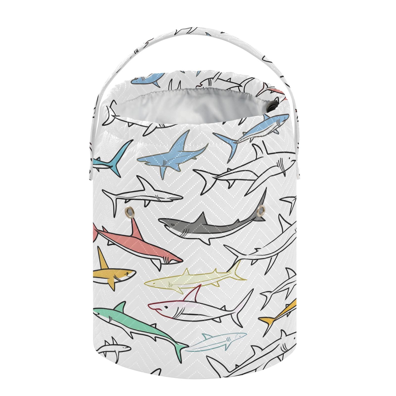 Yarn Storage Bag Small Crochet Bag Knitting Bag Organizer Drawing Sharks Yarn Bags for Crocheting Basket