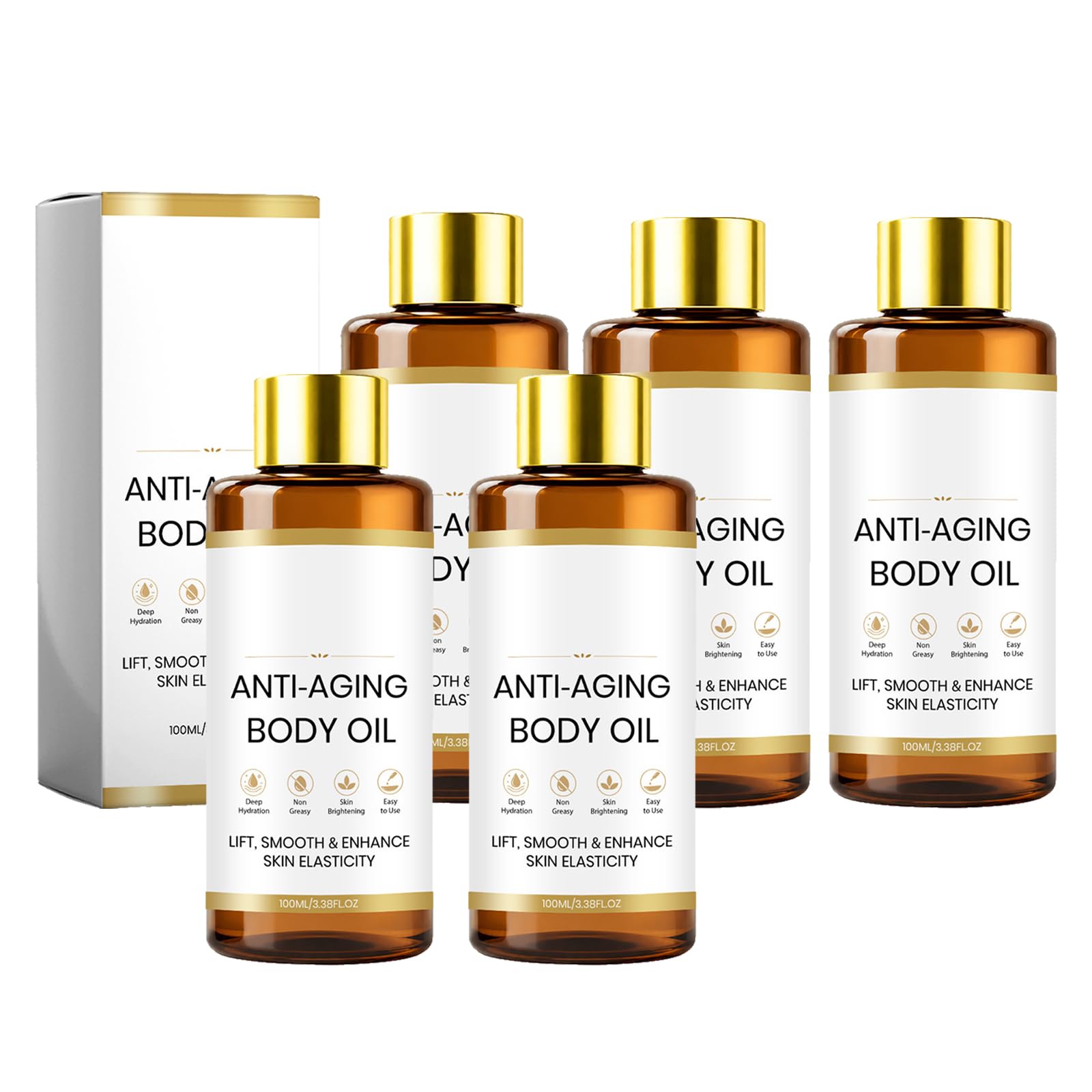 Skincu Glow Remedy Anti-Aging-Körperöl – Kollagenöl zur Hautstraffung bei Knitterfältchen, leichte und nicht fettende, pflanzliche Formel für Frauen und Männer mit Hyaluronsäure (5)