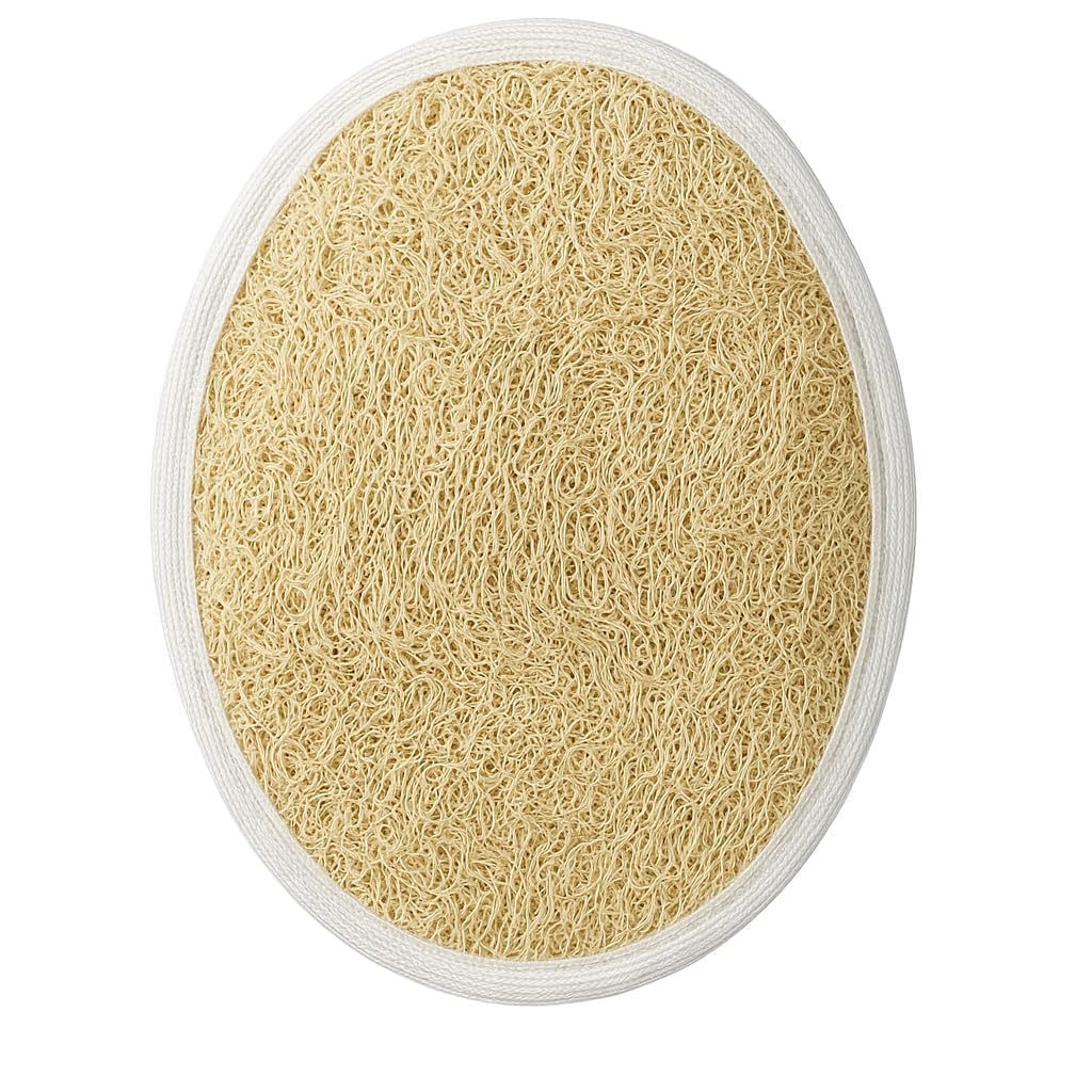 Natural oval loofah bath sponge gently exfoliates, removes dead skin, soft mesh design, easy grip, pack of 2.-image-30